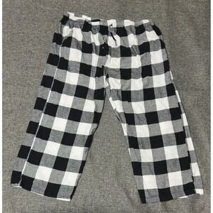 Sexy Basics Womens 3XL Pajama Pants Buffalo Plaid Black White Cotton
